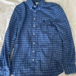 Brooks Brothers Blue Gingham Slim Fit Button-Down Shirt Size S